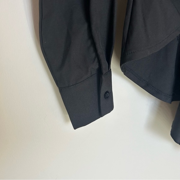 Women’s Black Pretty Little Thing Tie Front Shirt, Size 2 - Picture 4 of 7